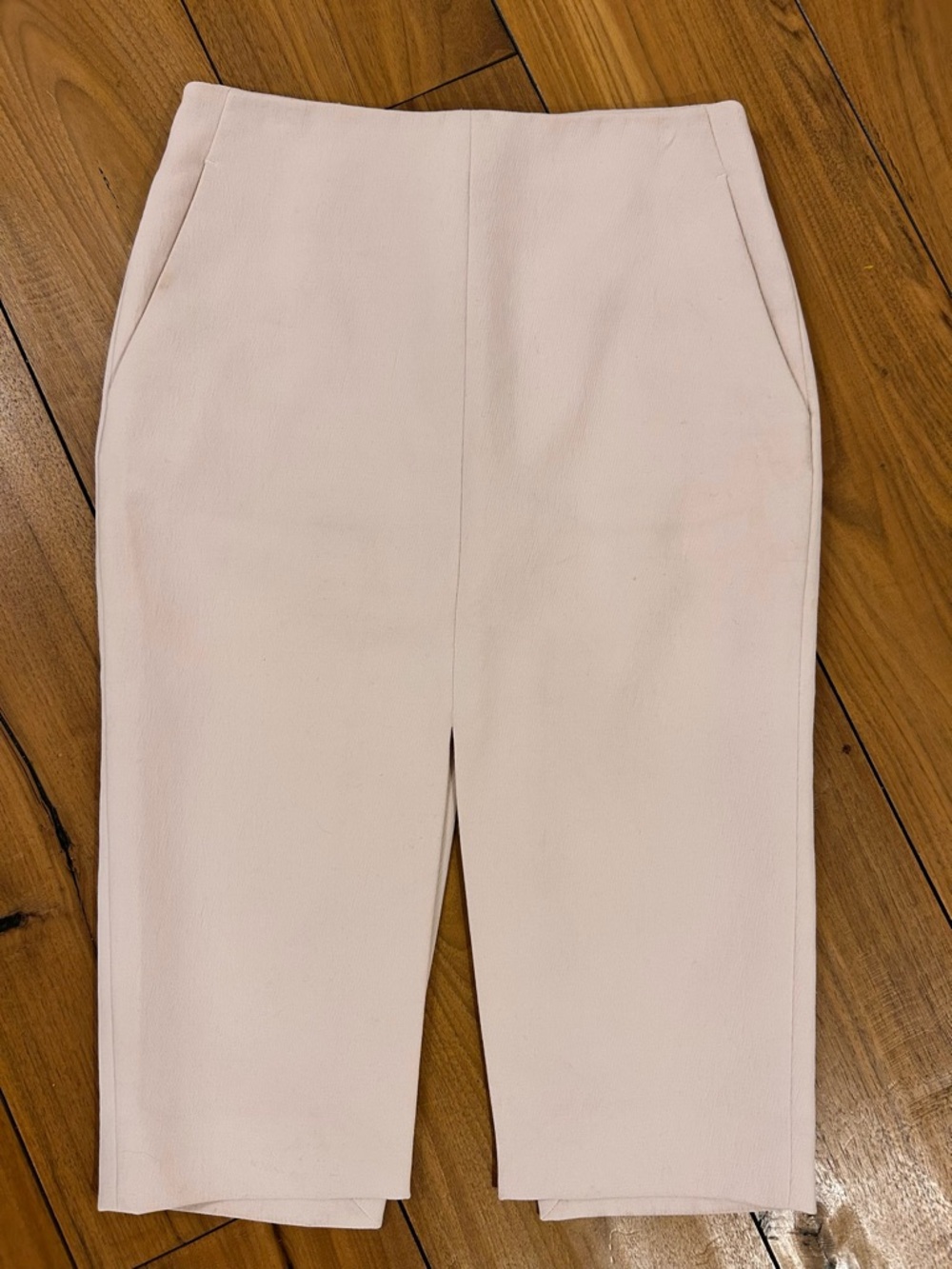 Women's Blush Pink Pencil Skirt with Front and Back Slit